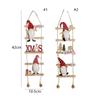 Cartoon Climbing Ladder Santa Claus Pendants with Bells Merry Christmas Decor  Hotel Office Decor