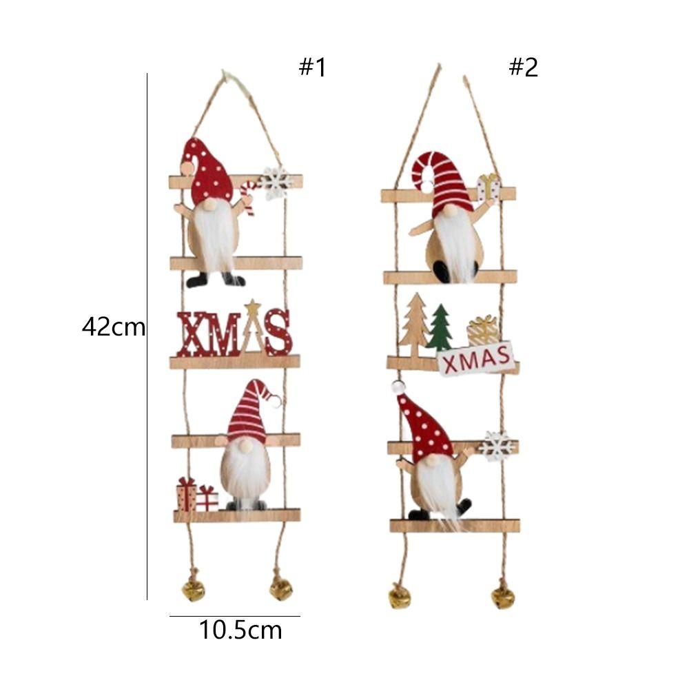 Cartoon Climbing Ladder Santa Claus Pendants with Bells Merry Christmas Decor Hotel Office Decor