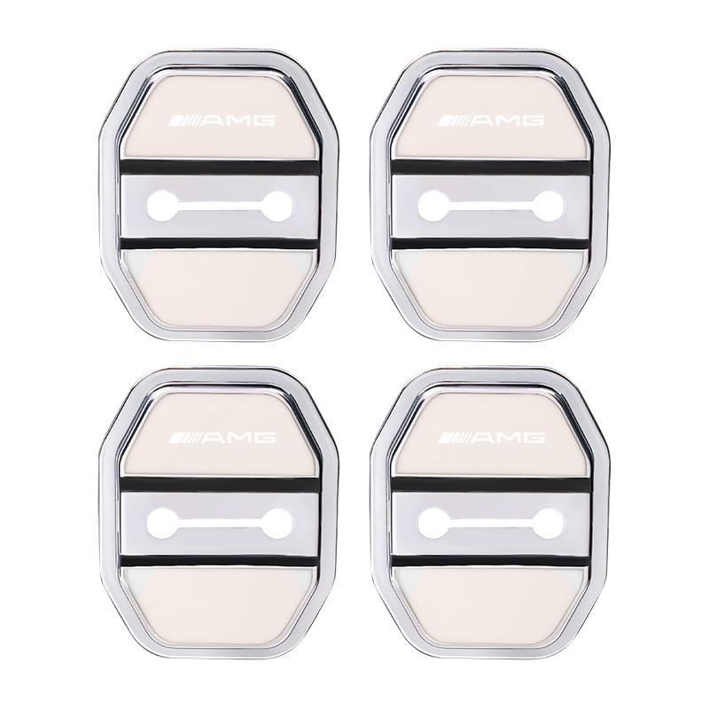 4Pcs Car Door Lock Buckle Protective Covers Shock Absorber Pad Stickers For Mercedes Benz AMG W213 W206 W205 W204 W212 W203 W223