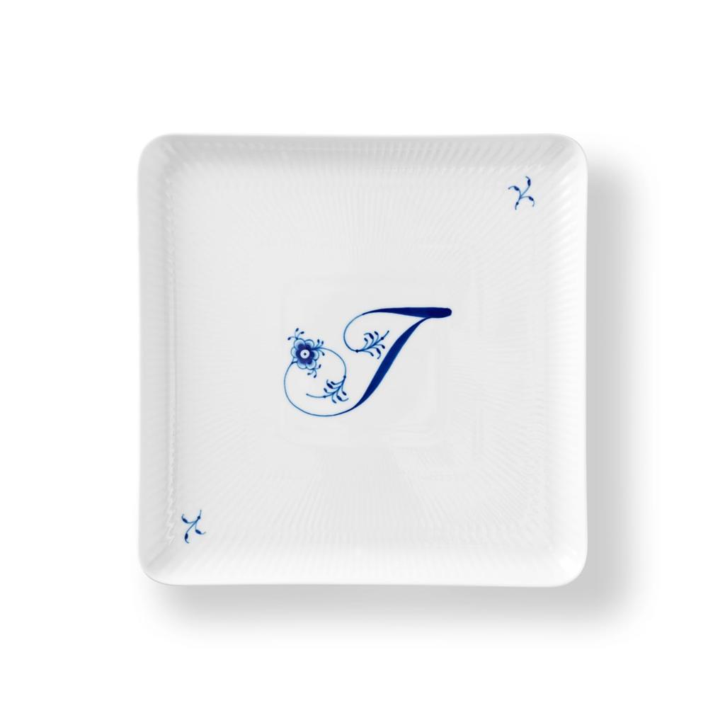 Imported Royal Copenhagen Alphabet Collection Square Dish 20x20cm 1073776 [Regular Product] "T"