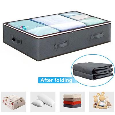 1/2Pcs Conteneurs de rangement étanches avec poignées renforcées Fermeture à glissière Grande capacité Vêtements Jouets Couettes Organisateur Boîte de rangement sous le lit