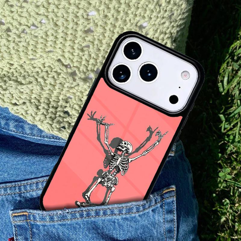 Spooky Skull Funny Dance Skeleton Phone Case For iPhone 17 AIR 16 Pro Max 15 14 Pro 11 12 13 Shockproof Silicone Cover