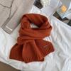 Korean Version Containing Wool Knitted Wool Solid Color Scarf for Women in Winter Thickened and Warm Versatile High End Cold Proof Scarf Trendy