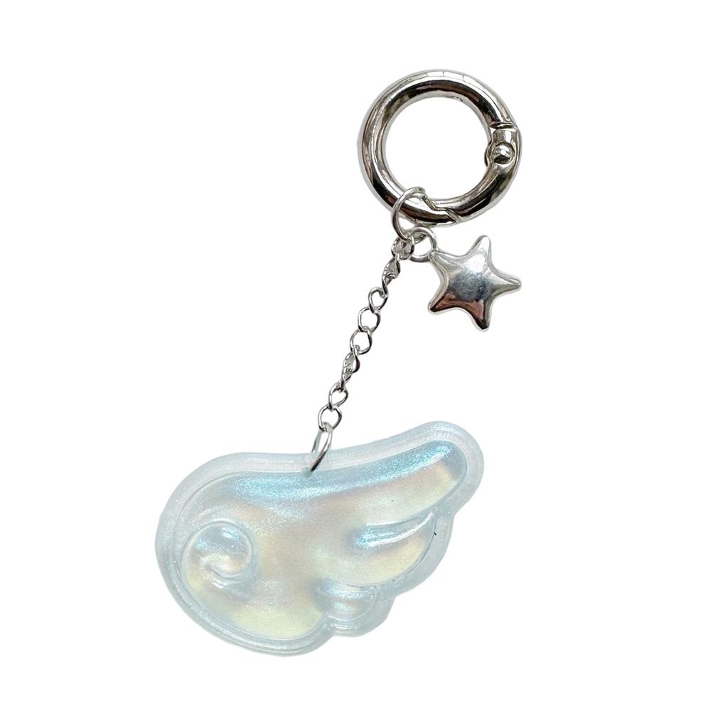 Angel Wing Keychain Acrylic Charm For Keys Bags Backpack Decoration Creative Gift for Friends Family Protections Symbol
