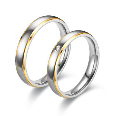 Titanium Steel Zircon Couple Rings for Women Men Valentine's Day Zircon Gift 2025 Hot Selling Fashionable Wholesale