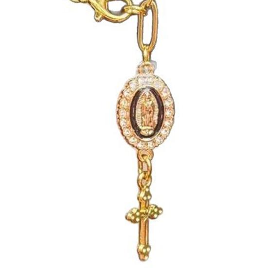 Steering Wheel Rosary Pendant Charm Catholic Rosary Hanging Pendant Virgin Mary Cross Hanging Accessory