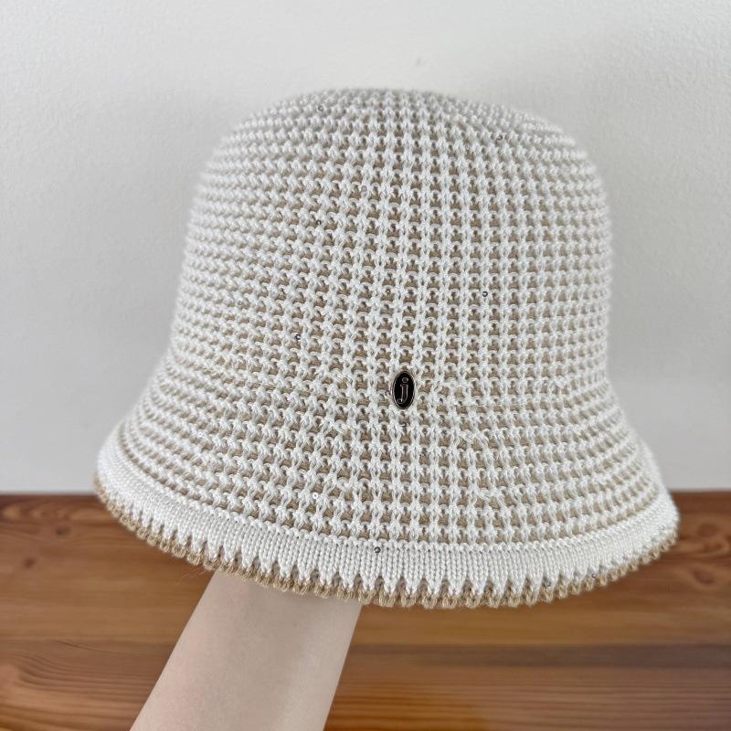 Weaving Fisherman Hat for Women Spring and Summer Sun Shading Breathable Hollow Leisure Cap