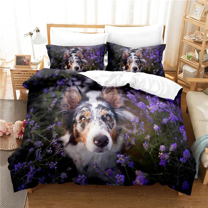 2/3pcs Quilt Cover Set 3D Print Cute Pet Dog Bedding Set Child Adult Duvet Cover Pillowcases Dekbedovertrek 1 Persoons Dropship