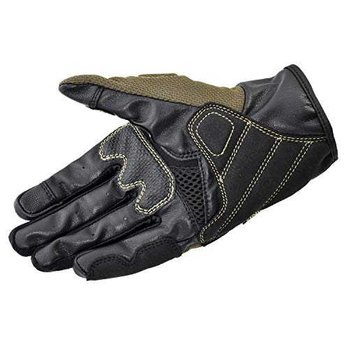 KOMINE Motorcycle Gloves Protective Vintage Mesh Gloves Olive M GK-249 Vintage Knuckle Protector Mesh Material for Spring, Summer, and Autumn