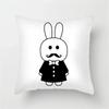 Office Sofa Car Cushion Cover Cartoon Black and White Simple Line Printing Luxury Home Decoration Pillow Cover