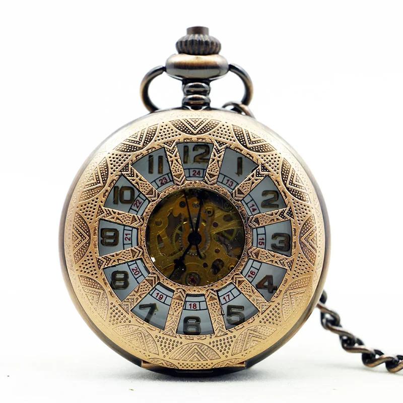 

PJX1174 NEW Simple Design Retro Mechanical Automatic Watch for Men Women Arabic Numerals Display Vintage Pocket Watches Relgio