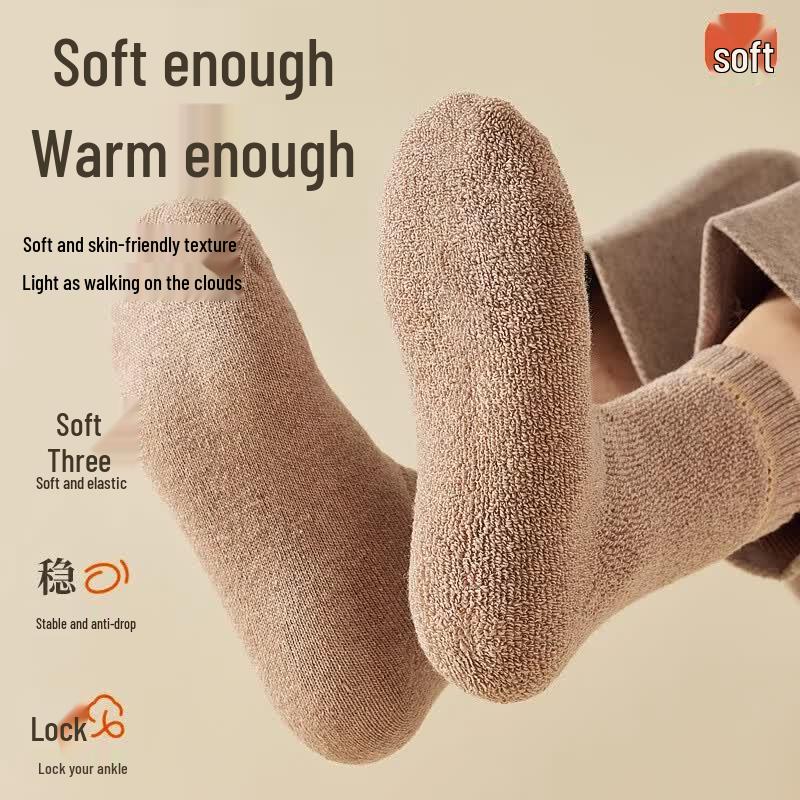 Langsha Men's Thick Wool Blend Winter Socks 4-Pair Pack