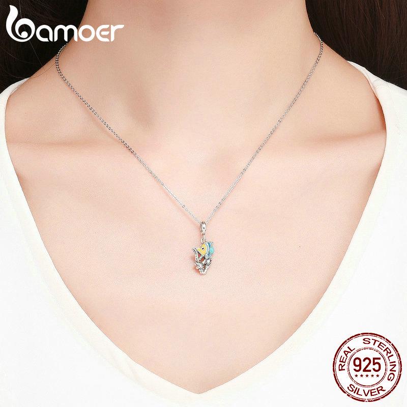 BAMOER Hot Sale 925 Sterling Silver Underwater World Tropical Fish Enamel Charm Fit Bracelet
