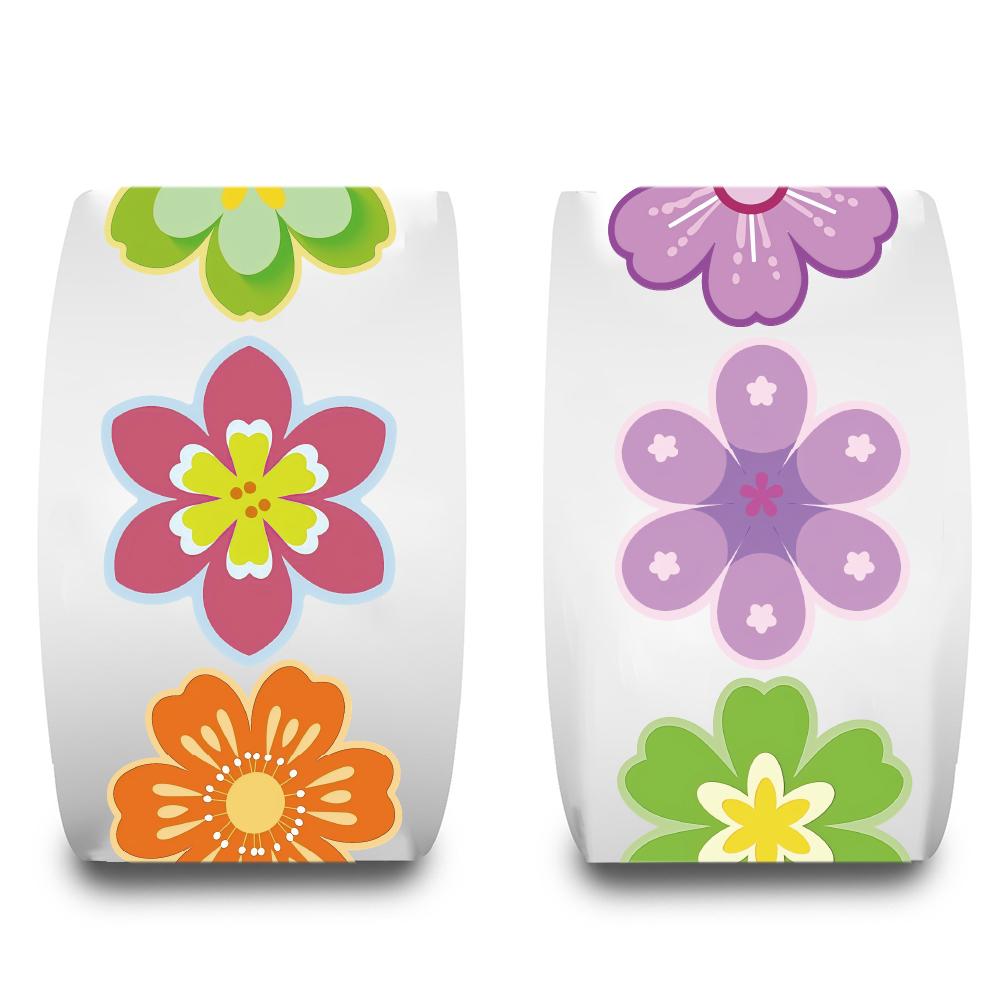 500pcs/roll Cartoon Flowers Sticker Notebook Cartoon Scrapbook Decor Waterproof Graffiti Cafe DIY Phone Stickers Gifts Decals