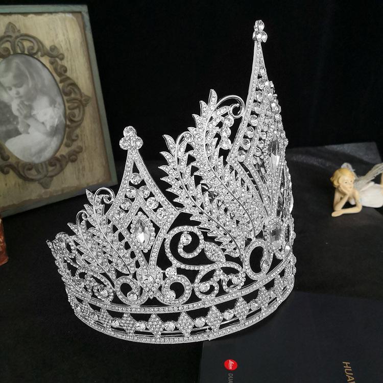 NZ0089 Top Quality Fashion Crown Tiaras Big Crowns Women Rhinestones Princess Large Crown Hair Jewelry