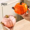 Practical Kitchen Gift for Home Pumpkin Soup Bowl with Lid And Double Handle, Microwave Safe Decorative Thanksgiving Tableware Ceramic Bowl,