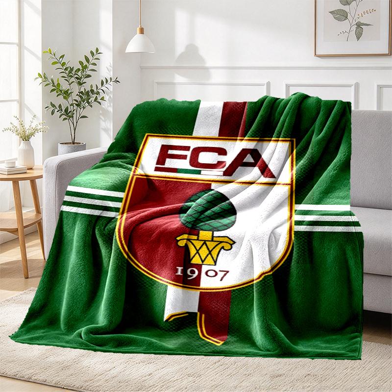 FC Augsburg Pattern Blanket for Home Decoration, Bed, Sofa, Car Travel, Camping, Suitable for All Seasons, Birthday Christmas Gift