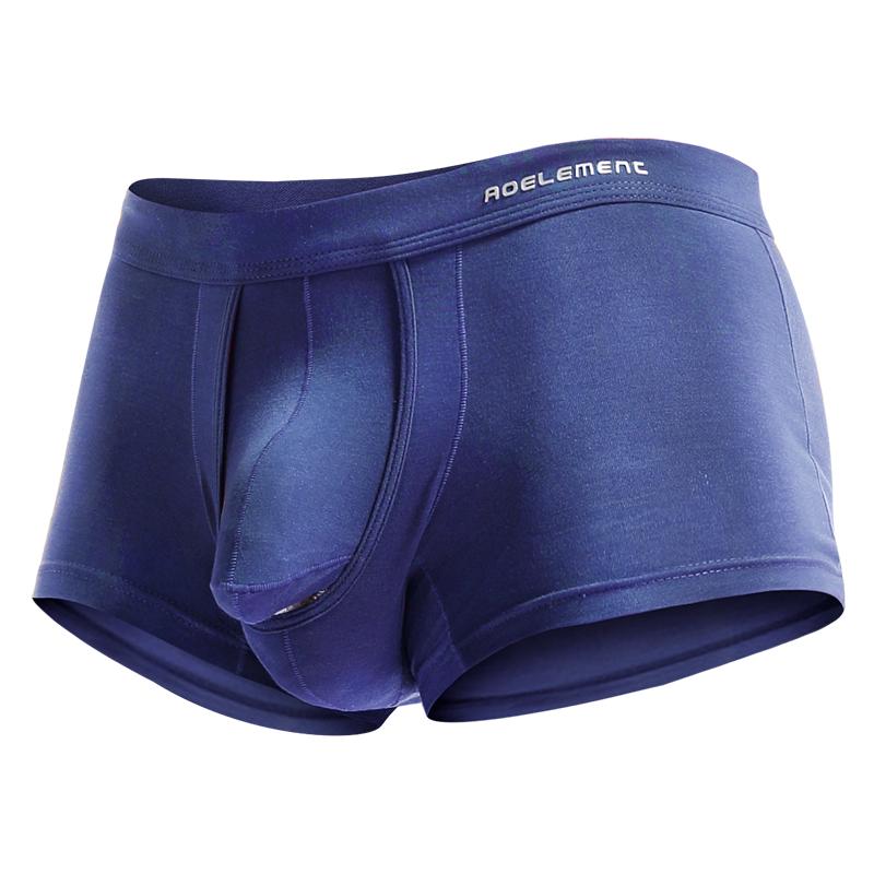 Intimo Separatore di Testicoli Uomo Vena Scrotale Mutande Tasca Curva Boxer da Uomo Seta Ghiaccio