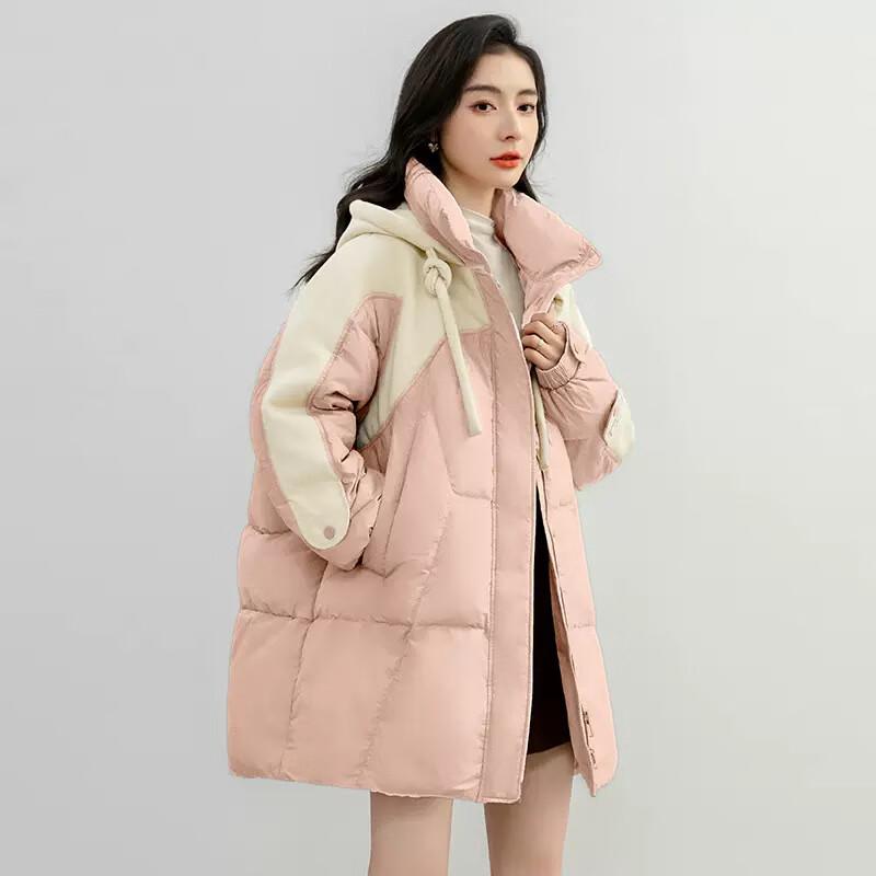 YAYA Women's Mid-Length Hooded Down Jacket