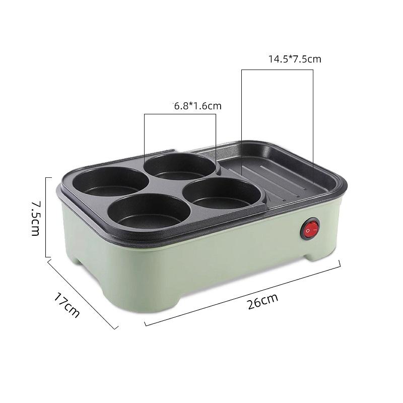 

600W Home Fried Egg Burger Machine Non-Stick Electric Fry Breakfast Pancake Mold Dormitory Omelette Pan Multifunction AU кислота зелений колір