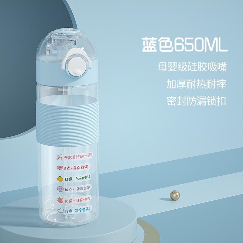Water Bottle Food Grade PC Student Straw Cup Simple Easy Plastic Cup Small Gift Cup Portable