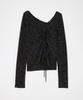 INSILENCE WOMEN [Moussy] Gather Knit Top Black