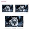 2D Wildlife White Tiger Backdrop 2D Icy Cave Blue Eyes Photo Background for Themed Shoot