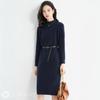 Knit Dress with Long Solid Mock Ribbed Conservative Style for Features Include a a Ribbed a Flattering a Understated and a and Chic Item Women's