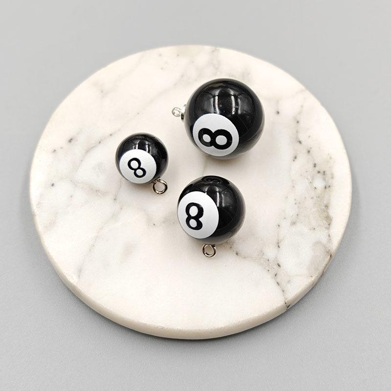 DIY Jewelry Accessories: Mini Resin Black Billiard Table Keychains & Bag Charms