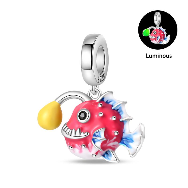 Summer 925  Silver Sailing Ship Lighthouse Luminous Ocean Series Charms Beads Fit Pan 925 Original Bracelets DIY Jewelry