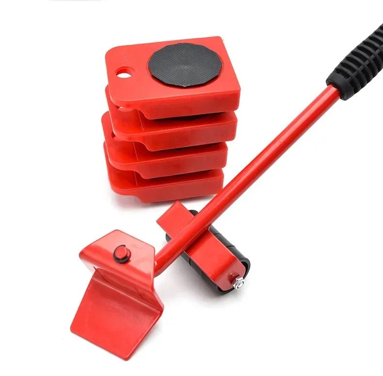 Furniture Mover Tool Set Heavy Stuffs Mover Roller with Wheel Bar Moving Device Lifting Helper Furniture Moving Transport Tools