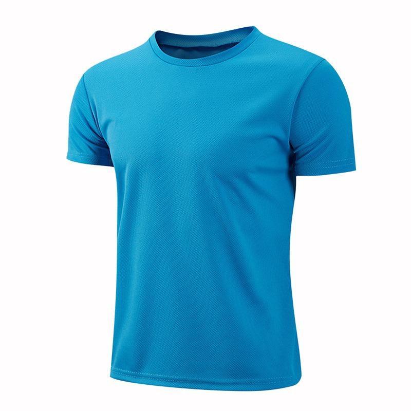 Men's Summer T-shirt Quick Dry Short-sleeved Round Neck Work Clothes Casual Running Tee Top