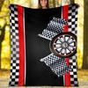 Racing Theme Printed Blanket - Perfect for Couch, Bed, Travel & Outdoor Use | Machine Washable, Cozy & Durable.