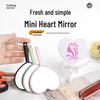 Heart-Shaped Mini Handheld HD Mirror with Custom Logo Capability - Plastic Design Makeup Accessory