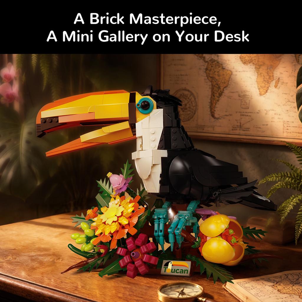 High-Standard 1068Pcs Big-Billed Bird First-Class Flower Premium-Quality Construction Premium-Quality Construction-Blocks Play Sets First-Class Moc
