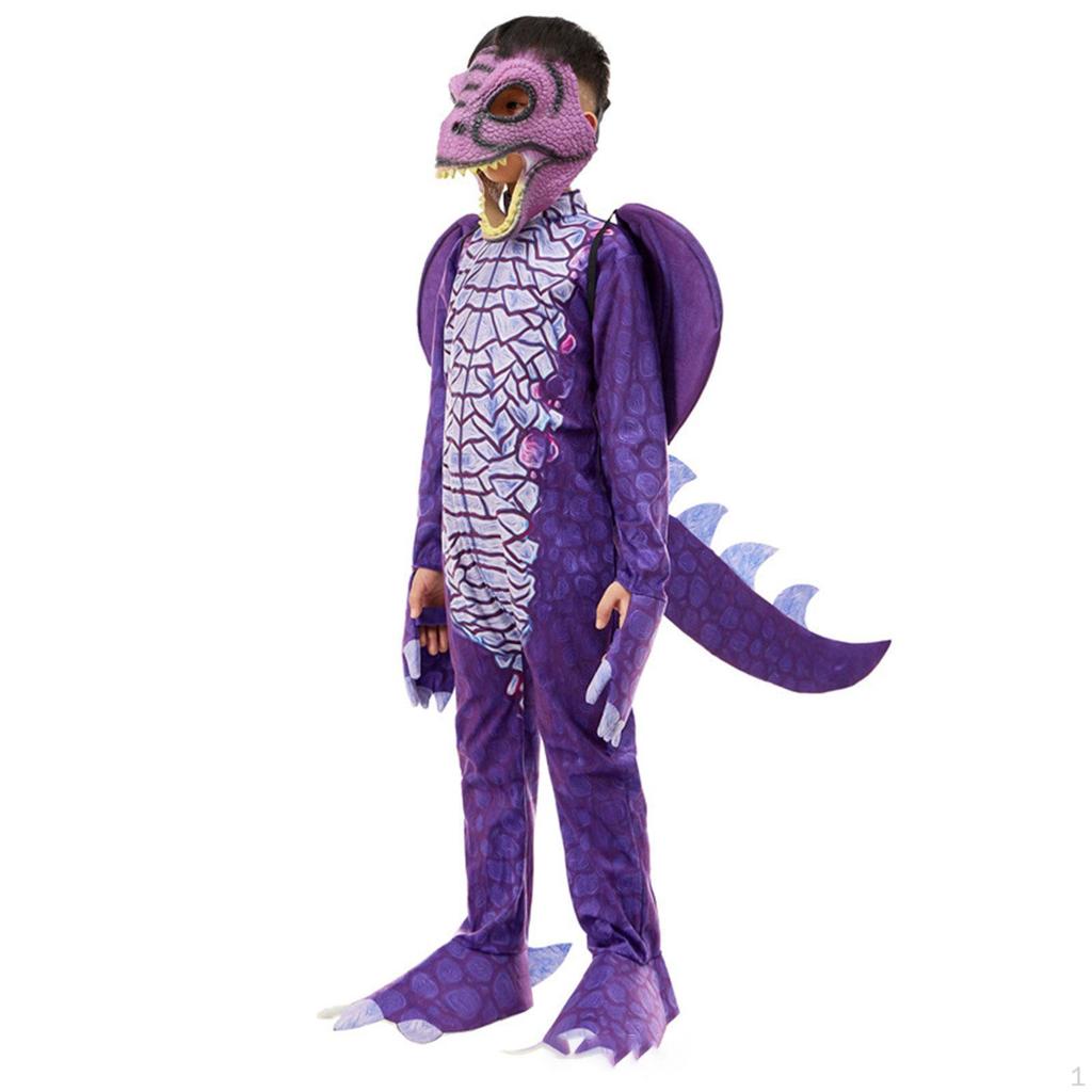 Set Costume Coda Ali Maschera Dinosauro Bambino Drago Regalo Bambini per Palco