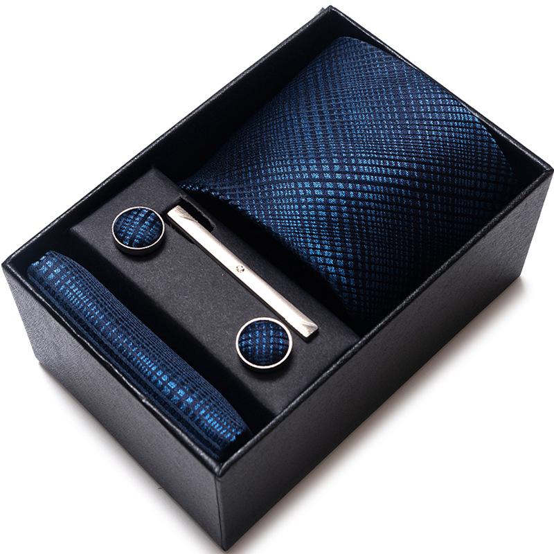 Gift Box Men'S 8Cm Tie Business Dress Jacquard Yarn Business Career Tie Set Men