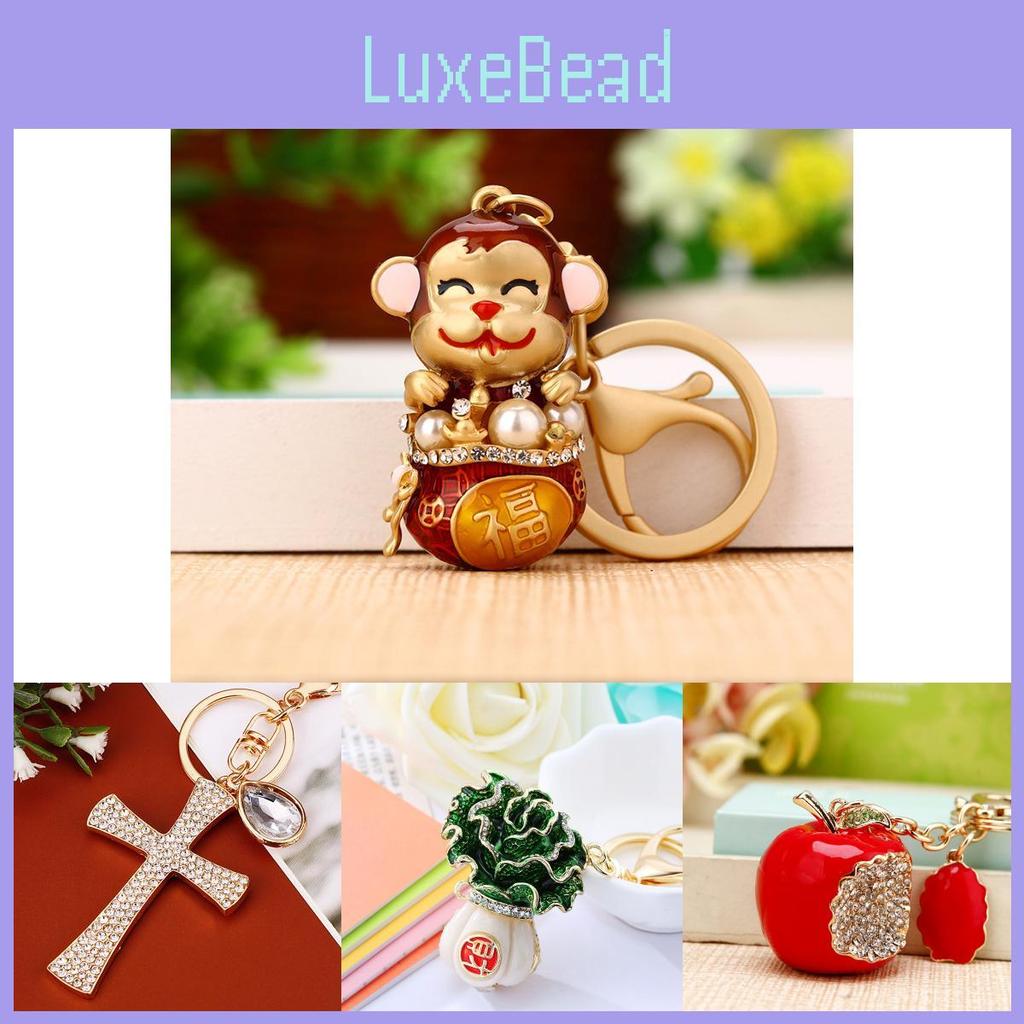 Stylish Korean Inspired Creative Rhinestone Cross Keychain For Women Handbag Accessory