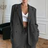 Women's Suits 2 Piece Set Oversized Blazer Jacket And Wide Leg Dressy Pants Casual Business Set Formal Office Work Outfits