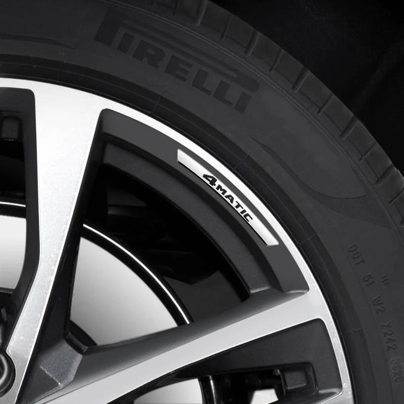 4ks Styling auta Ráfek kola Hliníková nálepka s logem Nálepky na náboje kol Pro Mercedes Benz AMG A B C E G CLA C63 C63S E53 GT SLK W176