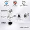 Fashion Black Zircon Geometric Stud Earrings for Men, Waterproof Hypoallergenic Stainless Steel Small Earrings, Hip Hop Jewelry