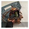 Leopard Print Faux Suede Backpack for Women Cute Cartoon Shoulder Bag
