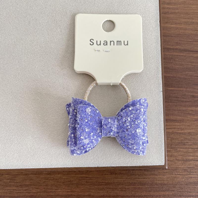 High-End Korean Sequin Bow Hair Ties for Girls - Sparkly Cute Baby Ponytail Holders