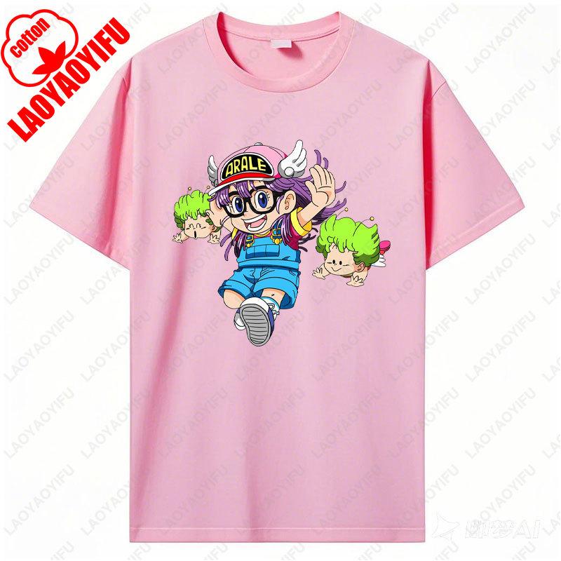 Arale Printing T Shirt Funny Man Women Cotton Tshirt Anime Print  Manga Clothing Vintage Fashion Streetwear Kawaii Casual Wear