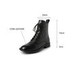 Moda 2025 Nuevas Botas de Mujer Otoño/Invierno Punta Redonda Tacón Grueso Moda Botines Cortos de Piel Genuina para Mujer Hechos a Mano Retro Tacones Bajos