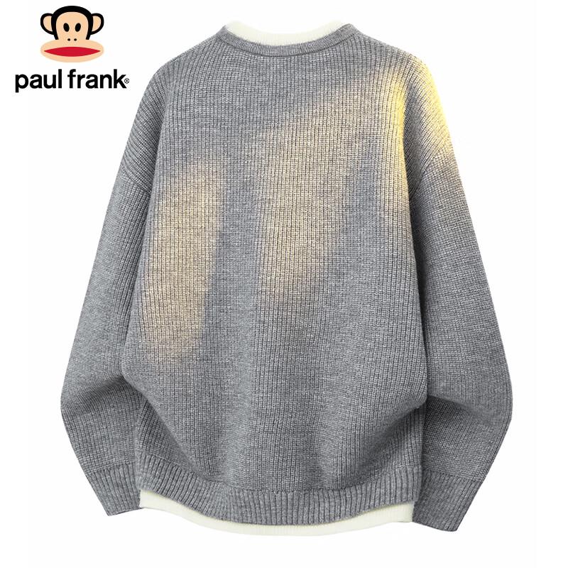 paul frank Herren Strickpullover im Faux-Zweiteiler-Look
