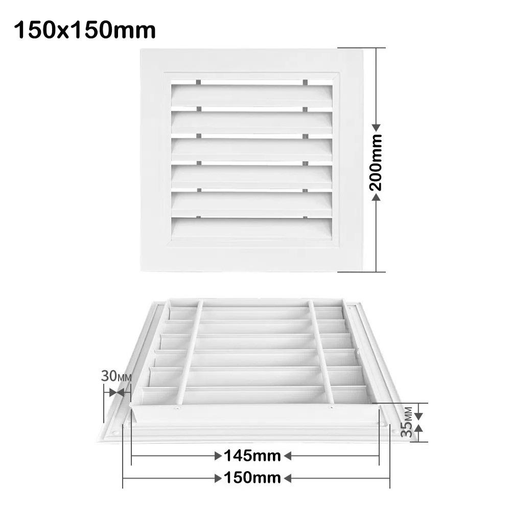 New Aluminum Alloy Air Vent Grille White Square Return Air Grill Gable Wall Shed Vent Attics