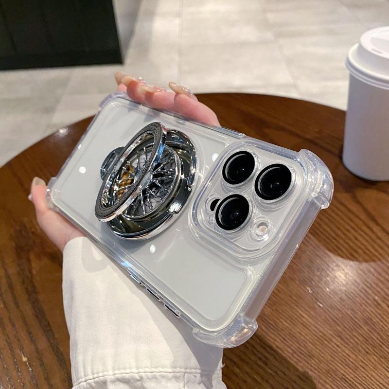 Applicable to Samsung S25Ultra decompression mobile phone case electroplating four corners anti-drop S23 + fingertip gyro magnetic suction bracket ca