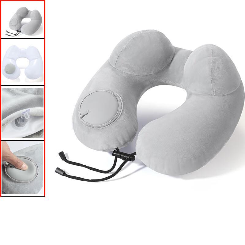 OEING Upgraded Press-Type Inflatable Travel U-Pillow