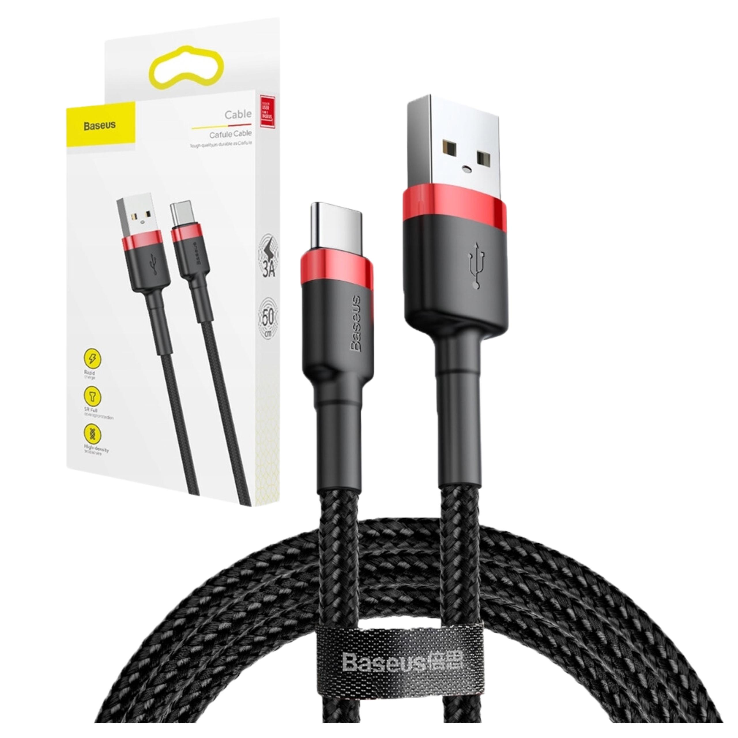 Oem Schwarz Robustes Nylonkabel Usb – Usb-C Qc3.0 3A 0,5 M, Und Rot - Bild 9